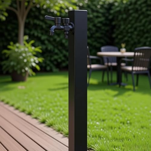 Fontana da Giardino Esterno in Acciaio Inossidabile,Rubinetto Antigelo da Esterno Fontana in Acciaio Inossidabile 304, Rubinetto a Doppia Uscita con Pistola a Spruzzo,EsternoFontana per Casa Giardino