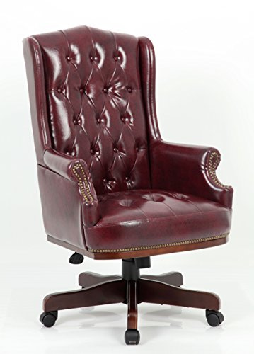 MANAGERS DIRECTORS CHESTERFIELD ANTIQUE CAPTAIN STYLE PU LEATHER OFFICE DESK CHAIR FURNITURE
