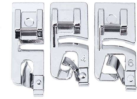 SUPVOX 3 STÜCKE Nähmaschine Nähfuß Gerollt Saum Nähfuß Zubehör (Silber)