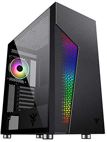 Itek MAJES 30 - Case PC Gaming Full Tower ATX, 1 Ventola 12cm, Griglia RGB Addressable con telecomando Radiofrequenza, 2xUSB3, Side Panel Temp Glass (Laterale in Vetro Temperato), Nero