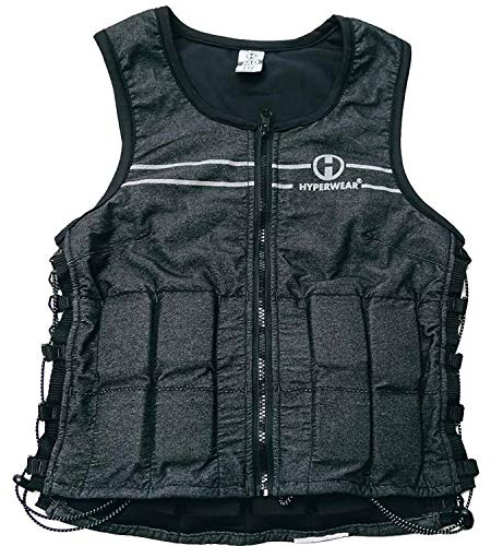 Hyperwear Hyper Vest FIT Viktad Väst för Kvinnor Vandring & Benhälsa — Justerbar 2,3 kg USA Stålvikter, Maskintvättbar — Osteoporosmotion, inga bröstvikter — Stor storlek, Kolsvart