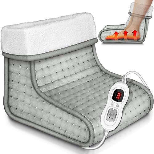 sinnlein Chauffe-pieds Grigio avec 6 niveaux de température & minuterie | Chauffage des pieds électrique | Protection contre la surchauffe & Arrêt automatique