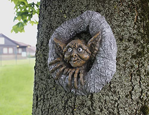 Garden Mile Neuheit Goblin Tree Peeker Gartenornamente Oger Gesicht Harz Outdoor Tree Hugger Wandkunst Wetterfest Wandmontage Statuen und Skulpturen Fee Indoor Outdoor Dekorationen