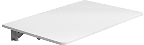NICEME 60x40 cm Klappbarer Wandtisch, Wand montierter Klapptisch, schwimmender Schreibtisch Esstisch, Kleiner Wandtisch für Küche, Balkon Outdoor (Weiß)