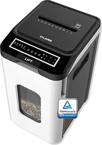 Aktenvernichter, Papierschredder bis 350 Blatt gleichzeitig, Autofeed Schredder, P4, Reisswolf mit 53L Papierkorb, Extrem leise mit nur 58dB, Kreuzschnitt Partikelschnitt, Automatische Abschaltung