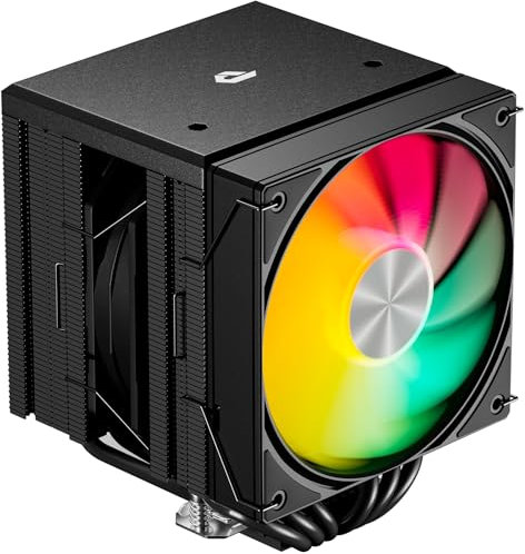 upHere gaming UE2KC6 Nero ARGB Dissipatore Aria per CPU, Doppia Torre 6×Ф6mm Tubi di Calore CPU Cooler, Doppia Ventole PWM 120mm, TDP 265W, Intel LGA 2011/2066(X79/X99)1700, AMD AM5/AM4(Altezza 155mm)