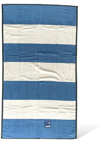 Bassetti Strandtuch aus Baumwoll-Frottee, zweifarbig, 2 Tücher in 1, 90 x 160 cm, Art. Big Line (2-blau/grün)