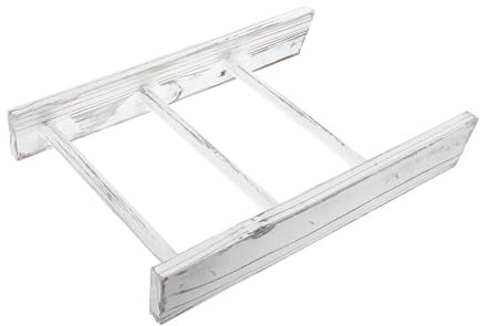 Porte-torchon rustique en forme d'échelle, décoration d'ongles pour cuisine, décoration de maison de campagne en bois blanc, avec crochets de rideau de douche pour anniversaire, garçon