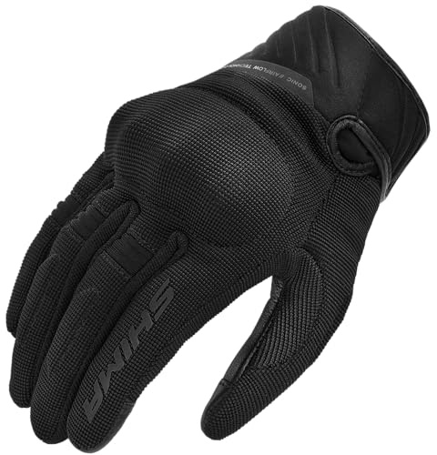 SHIMA SONIC Motorrad Handschuhe Damen Kurze Sommer Motorradhandschuhe Schutz Schutzkleidung Touchscreen Motorcycle Belüftet Verstärkt Leicht Motorbike Sommerhandschuh (Frauen, Schwarz, XS)