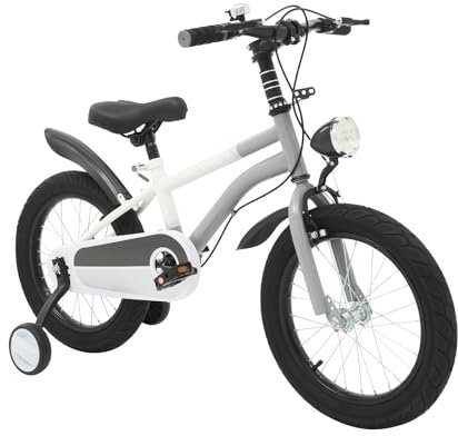 ACROSSPART Bicicletta per bambini da 16 pollici, bicicletta per bambini con ruote di supporto e lampada a LED, bicicletta per bambini dai 3 anni, regolabile in altezza, bicicletta per bambini con