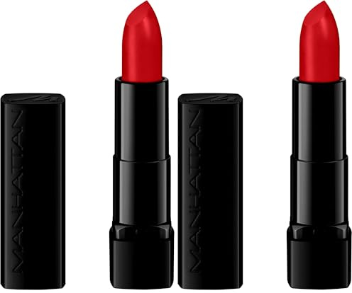 Manhattan Lasting Perfection Matte Lipstick, Fb. 400 Tangerina, langanhaltender Lippenstift mit mattem Finish, 4,5 g (Packung mit 2)