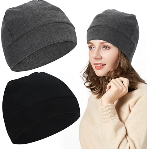 Gorro Deportivo Unisex 2 Piezas Transpirable Algodón, Multifuncional Running Skull Cap, Gorro Bajo Casco para Ciclismo, Moto y Actividades Outdoor, Ligero y Cómodo