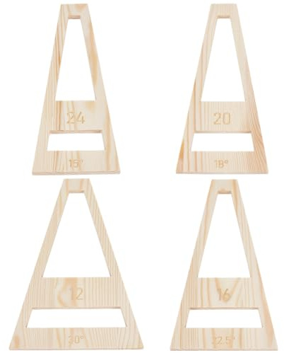 BENECREAT 4 juegos de cuñas segmentadas de 255 mm, herramientas de torneado con forma de cuña trapezoidal para dispositivos de fabricación de cuencos, trineos y torneado de madera