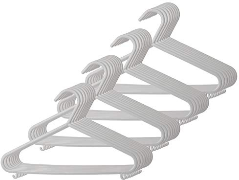 BIECO ArtN 90032152 Baby-Kleiderbügel für Babys aus Kunststoff für die Länge des Schranks 29,5 cm, 32 Stück, grau, schmal, ArtN 90032152