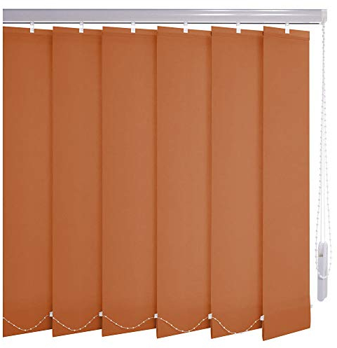 Sonnenschutz-HH® - Lamellenvorhang orange-Terracotta lichtdurchlässig - Breite 90 cm x 110 cm Höhe - Lamellenbreite 127mm Vertikaljalousie Vertikalanlage Schiebevorhang
