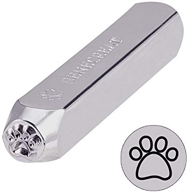 BENECREAT 6mm 1/4 Pfoten Metall Design Stempel Stanzwerkzeug - Galvanisch Hartstahl Werkzeuge zum Stanzen von Metall, Schmuck, Leder, Holz