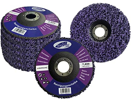 Discos de limpieza para amoladora angular pequeña, 5 unidades, 125 mm, nailon, color lila