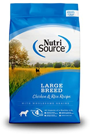 NutriSource Adult Dry Dog Food for Large Breeds, Chicken and Rice, 26LB