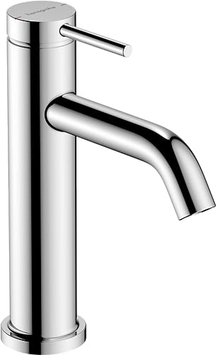 hansgrohe Tecturis S - Tvättställsblandare utan bottenventil, Vattenkran badrum med utloppshöjd 105 mm, Badrumskran vattenbesparande (EcoSmart+), krom, 73311000