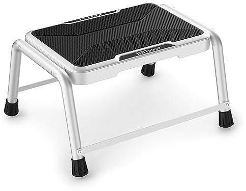 Step Stool, HBTower Step Stools for Adults Kids with Non-Slip Rubber Feet, Holds Up to 600 lbs, Lightweight Stepping Stools for Bedroom Kitchen Bathroom, Bed Steps for High Beds