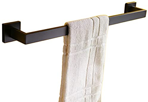 Hand Towel Holder,Bathroom Towel Holder, Bathroom Towel Bar HolderSUS304 Stainless Steel Kitchen Accessories,Wall Mounted Black Square Towel Bar Rail,40cm/50cm/60cm,Single(SZ:60cm) ( Size : 60cm )