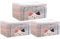 Funvalley Surperfect Clothes Storage Boxes 3 Pack Closet Organizers and Storage, Foldable Oxford Cloth Steel Frame Box with Double Opening Zips and Two Clear Windows for Clothes & Beddings & Blankets
