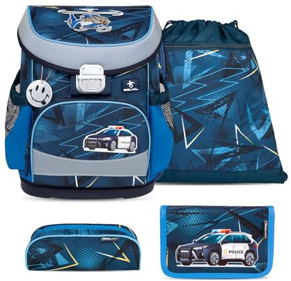 Belmil Mini-Fit Schulranzen Set 4 -teilig (405-33/AG/S) (Police)