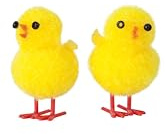 Rubies Pollo Amarillo Algóndon Pascua, 3.5 centímetros, Paquete de 36 Unidades, Decoración Pascua, Figura Pollitos, La Mona