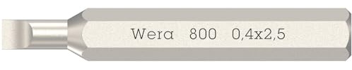 Wera 800/0 Micro bits for Slotted Screws, 0.40 x 2.5 x 30 mm