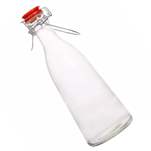 HOMOBABE 1pieza Botella De Vidrio Hermética para Fermentar Bebidas para Jugos Frutas y Cerveza Artesanal Tapa De Cierre Seguro y Diseño Práctico