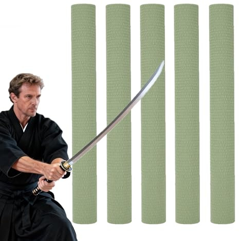 5PCS Tameshigiri Tatami Mat - Authentic Japanese Straw Cutting Mat, 79 x 34 Inch, Pre-Rolled, Made of 100% Igusa (Soft Rush) for Katana Sword Practice, Ideal for Iaido & Samurai Martial Arts Training