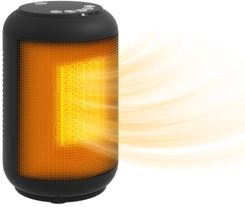 HOMCOM Stufetta Elettrica Basso Consumo 1500W Stufa Elettrica PTC Nero | 3 Modalità, Ventilatore, Timer 24h, Oscillazione, Temperatura Regolabile, Protezione da Surriscaldamento e Ribaltamento
