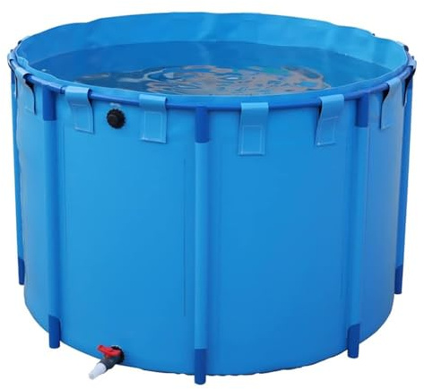Above Ground Fish Pond, Circular Canvas Pool with Thickening Pool Belt Frame, Perfect for Aquariums and Fish Keeping