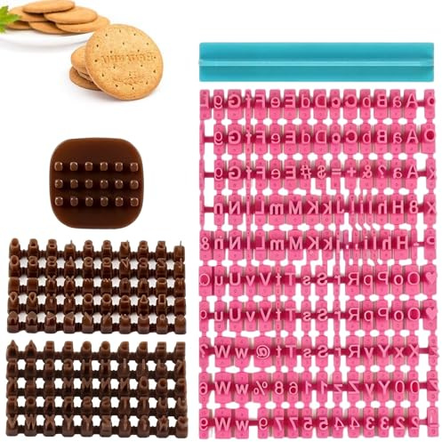 Set di 2 Timbri per Lettere di Argilla, timbri alfanumerici per biscotti,Fondente Cookie Cutter,Macchina per Goffratura Fondente, Stampe,Stampi per Lettere Divertenti,timbri per biscotti e alfabeti(4)
