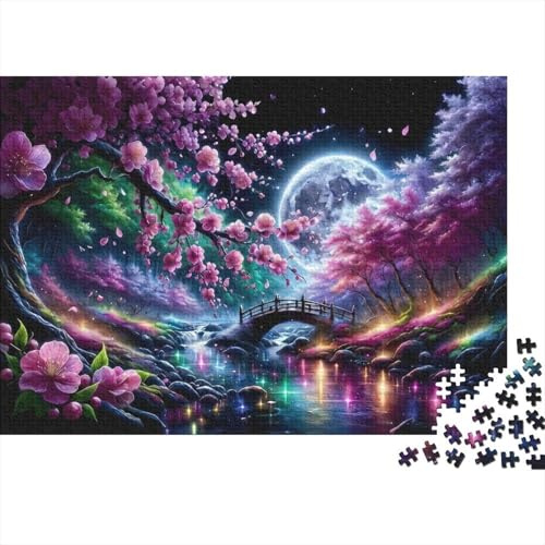 Dream Night Bridge 1 000 bitar pussel papper för vuxna trädgård fantastisk avslappning dekoration familj gåva 52 x 38 cm/1 000 st