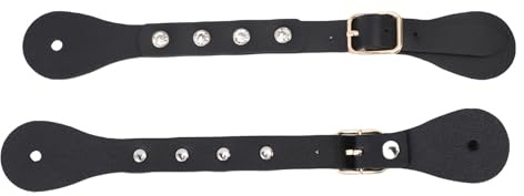 YUYTE Vintage Rhinestone Spur Straps Syntetiskt Läder Bootsremmar för