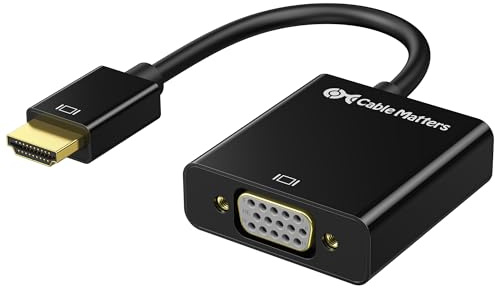 Cable Matters Unidirectional HDMI to VGA Adapter, VGA to HDMI Converter, Black