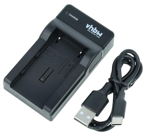 vhbw Cargador USB-C Compatible con Samsung VP-D371 | VP-D364W, VP-D362, VP-D361W, VP-D361, VP-D355i cámara videocámara/batería + cable USB-C + LED