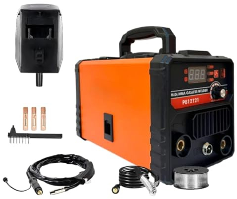 Saldatrice Inverter IGBT 2 Funzioni MIG NO GAS Filo Continuo + MMA ad elettrodo 350A Digitale Professionale Portatile Accessoriata Maschera Torcia Filo Animato per Fabbro Officina Fai da Te - 5844