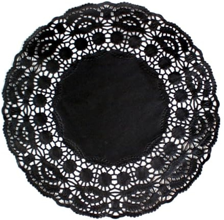 Garcia de Pou 250 unità carta centrini, 30.5 cm, rotondo, nero, 30.5 x 30 x 30 cm