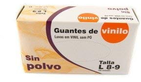 GUANTES DE VINILO SIN POLVO Talla L .10 Cajas x100U pack (1000u) .Indicado para uso sanitario, industrial y alimentario.Libre de látex-