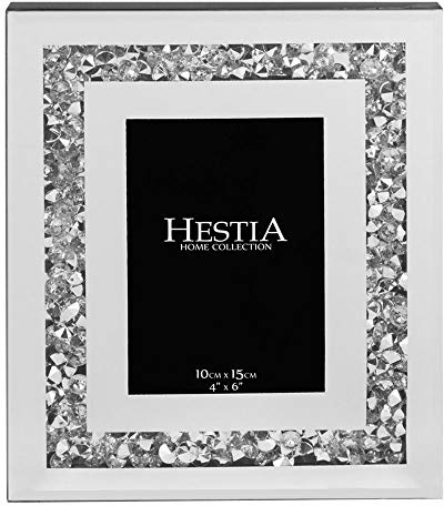 Hestia Mirror Glass with Crystal Edge Photo Frame 4 X 6