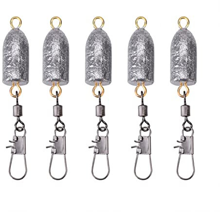 5 pièces plombs de pêche, Poids de pêche et plombs avec connecteurs à enclenchement pour Eau Douce(20g)