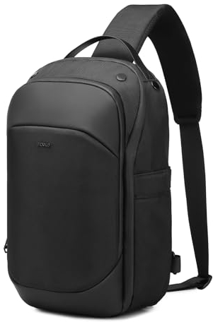 OZUKO Herren Umhängetasche Sling Bag, 12L wasserdichte Schultertasche Fit 12,9 Zoll iPad, Geeignet für tägliche Reisen, Arbeit, Freizeit usw