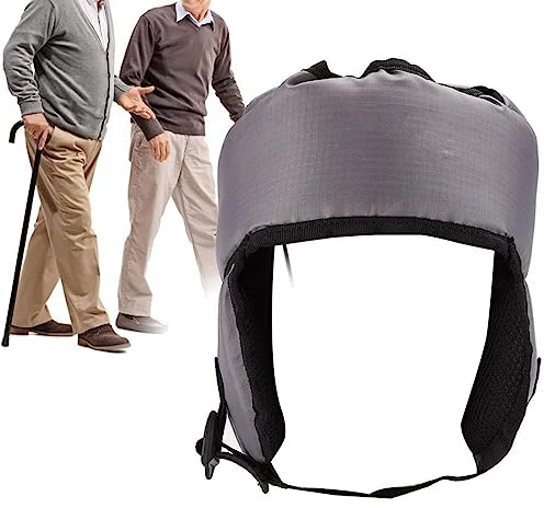 VducK Casque de Sécurité pour Tête de Personne âgée, épaissir Chapeau Protection tête Réglable, Anti-Chute Capuchon de Protection des Personnes Âgées Ajustable, Gris