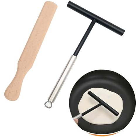 Stendi Crepes, Spatola per Crepes, Distributore di Crepes, Crepe Spreader, Rastrello per Stendere Crêpes, Spalmatore per Crepe, Strumenti per Crepe, per Accessorio da Cucina Ristorante Casa, 2 Pezzi