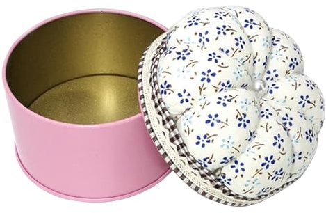Puntaspilli A Forma Di - Scatola Portaspilli | Porta Aghi Da Cucito In Metallo + Poliestere | Puntaspilli A Forma Di Con Scatola Portaoggetti, Portaoggetti, Cuscino Per Aghi, Punta