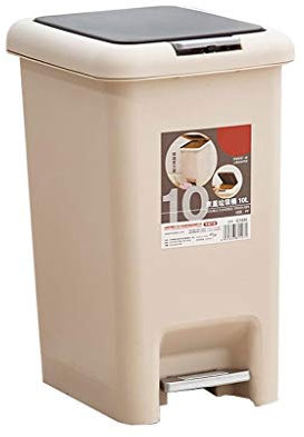 Wfxjyg2223 Garbage Can 10L Pedal Trash Can Household Bathroom Living Room Bedroom Kitchen With Cover Small Semi-circular Bathroom Trash Can Kitchen Waste Bin(Beige)