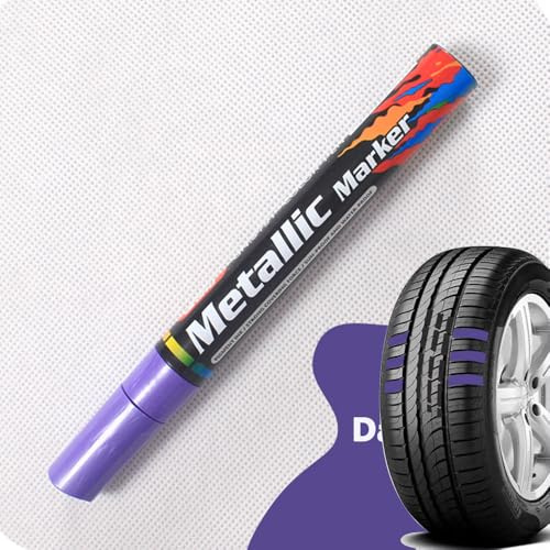 nulala Pennarelli per Pneumatici Viola Scuro 1PZ, Pennarello Impermeabile per Pneumatici di Auto, Moto e Bici, Pennarello Permanente per Profili di Pneumatici