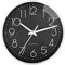 Orologio da Parete, 20 cm (8 pollici) Orologio da Parete Silenzioso, Orologio Moderno Nero, Orologio da Parete Circolare Facile Lettura, per Camera da Letto, Soggiorno, Cucina, Ufficio